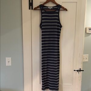 Michael stars Striped Navy and Gray Sleeveless Dress